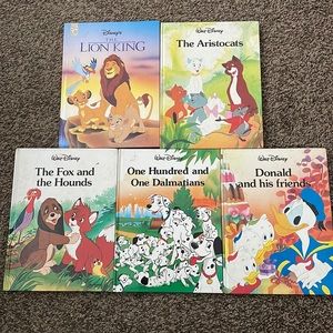 5 classic Disney hardcover books. Name written inside